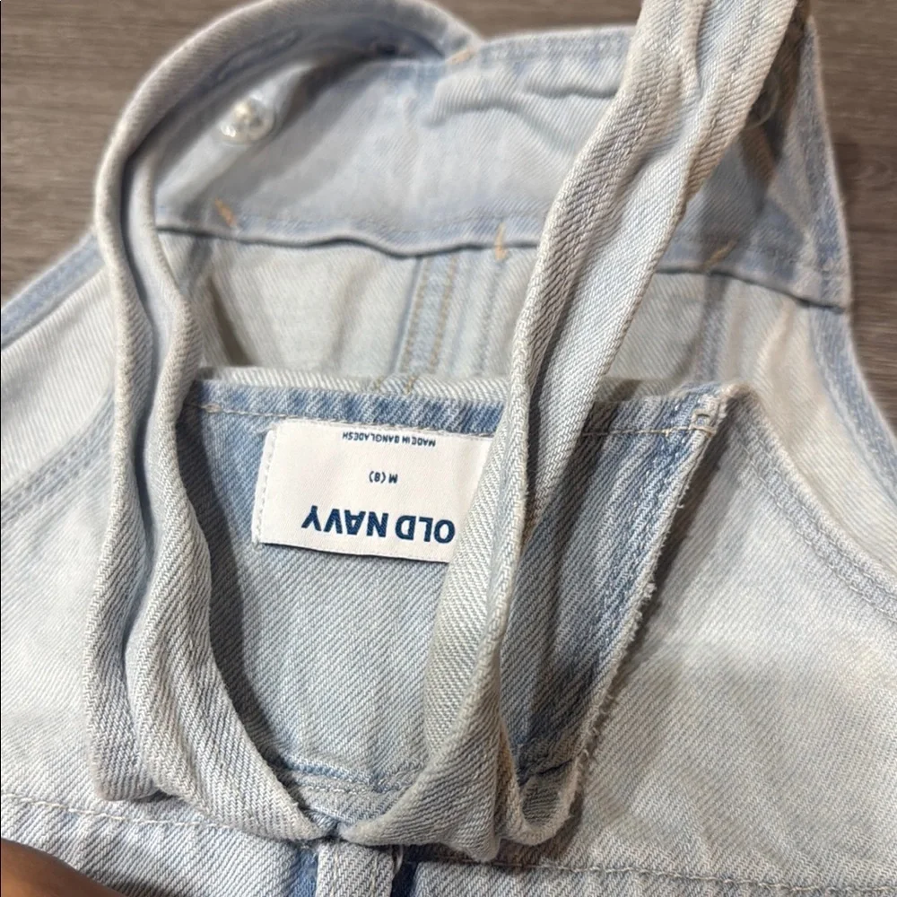 Old Navy Blue Denim Overalls Distressed Casual